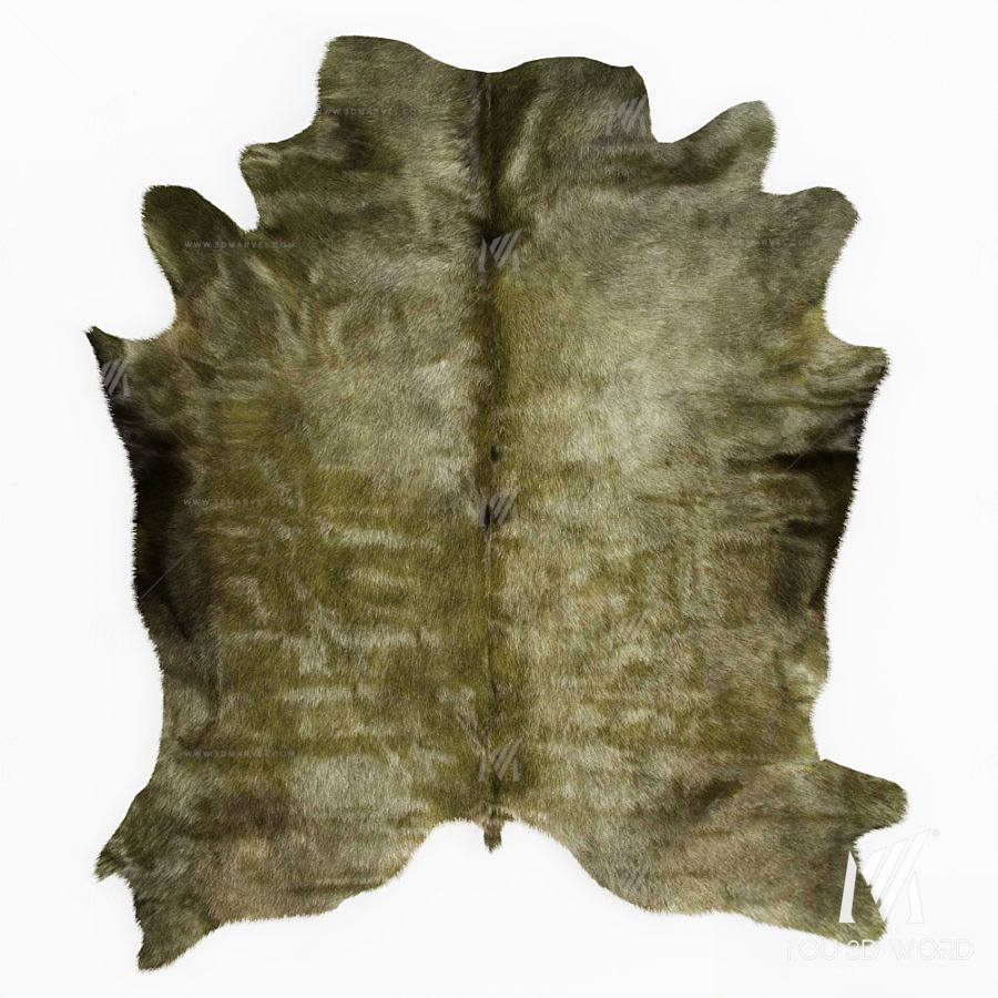 Green cowhide rug
